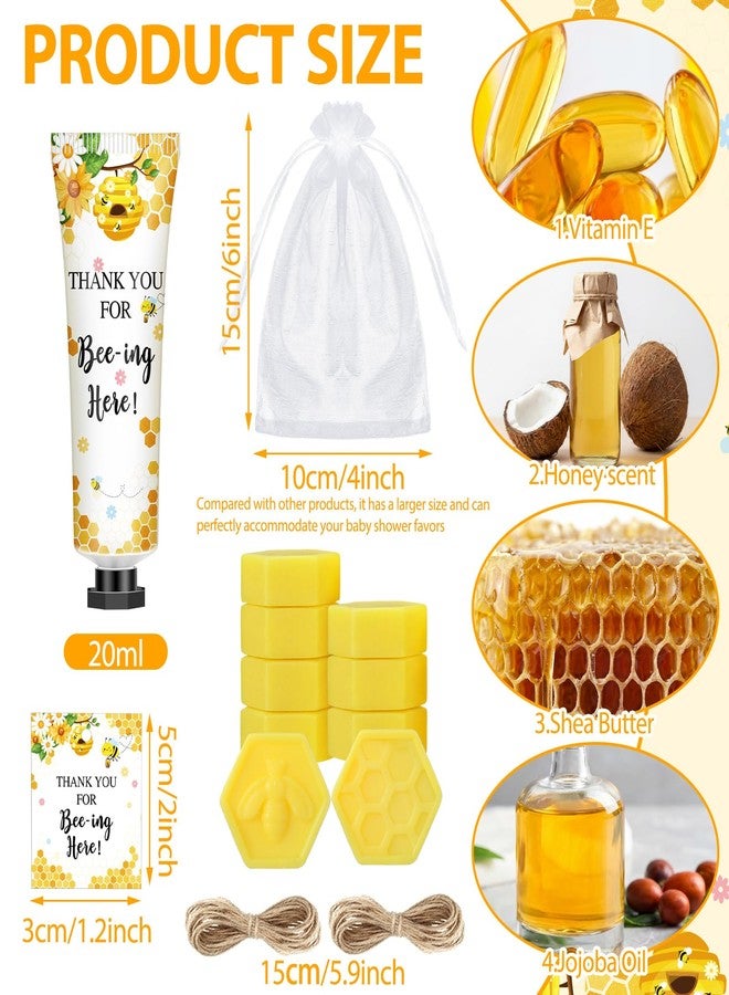 Dimsile 25 Sets Bee themed Baby Shower Favors for Guests Sweet As Can Bee Bridal Shower Gift Honey Hand Cream Honeycomb Soap Guest Return Gift with Organza Bag and Thank Tag for Wedding Gender Reveal - Image 2